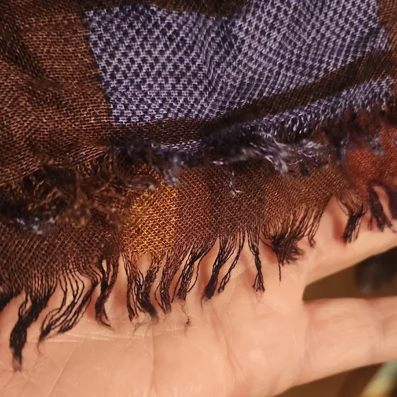 Vera Bradley Plaid Scarf in Brown and Purple - Picture 6 of 6